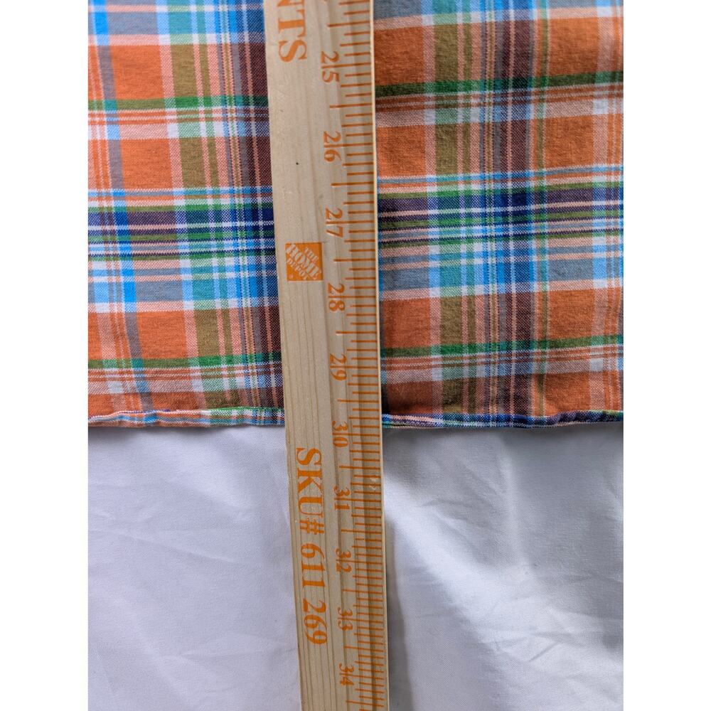 Ralph Lauren Orange Plaid Mens Medium Flesh Pony Button‎ Down Long Sleeve Shirt - Picture 5 of 9